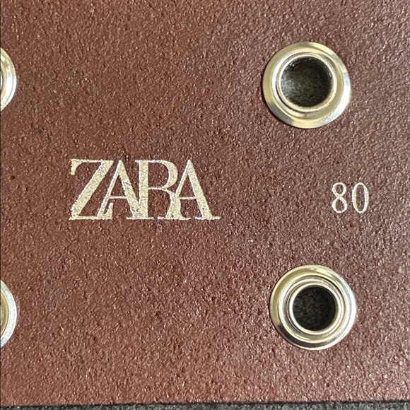 NWOT. Zara Brown Leather Heart and Flower Belt. Size 30. main image 8